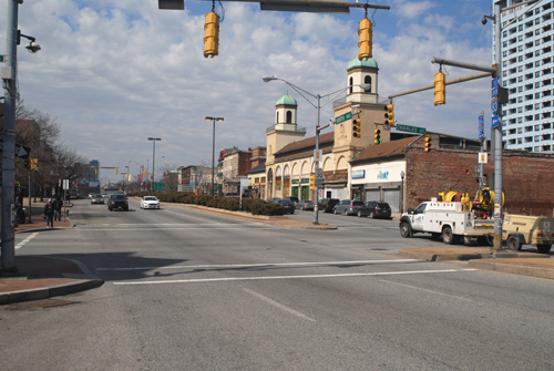 North Avenue at the Station North District between Charles St and Maryland Ave